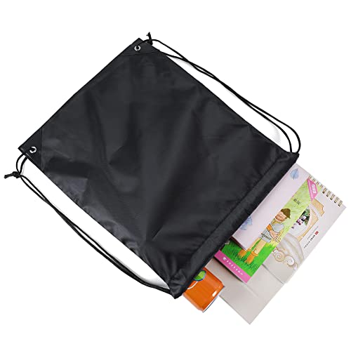 CODOBON 50 Pcs Drawstring Bags, Bulk Draw String Backpack, Cinch Polyester Bag for Gym Sport, Black - color: Black
