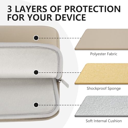 Laptop Sleeve Bag Compatible with 15 to 16 inches MacBook HP Dell Asus Acer Protective Case with Front Pocket Padded Computer Pouch Cover Protective for 15” to 16” Laptop, Khaki - color: Khaki, size: 15/16 inches