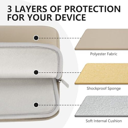 Laptop Sleeve Bag Compatible with 15 to 16 inches MacBook HP Dell Asus Acer Protective Case with Front Pocket Padded Computer Pouch Cover Protective for 15” to 16” Laptop, Khaki - color: Khaki, size: 15/16 inches