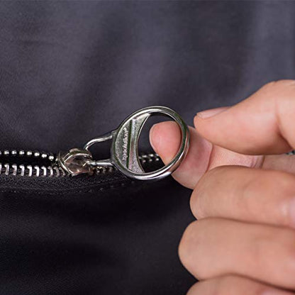 Zpsolution Ring Zipper Pull Replacement - Perfect for People with Arthritis or Limited Hand Dexterity - Zipper Tab Repair for Boots Jackets Coats Shoes Backpack Luggage Suitcase - color: 2 black and 2 sliver