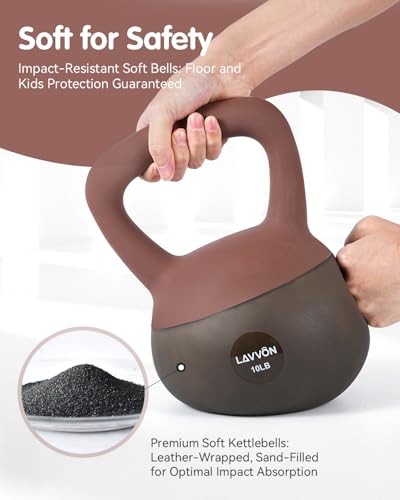Soft Kettlebell - Cushioned Impact-Resistant Base and Anti-Slip, Kettle bell Anti-Slip Grip Weight for Home Workouts, Safe Strength Training Kettlebells Sets for Women & Men, With Non-slip Gloves - color: Black-Pink