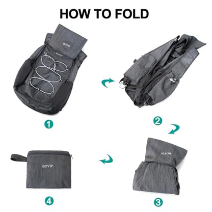 BOVIP 20L Hiking Backpack Lightweight Packable Hiking Daypack Small Travel Outdoor Foldable Shoulder Bag Gray - color: Gray 1