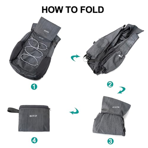 BOVIP 20L Hiking Backpack Lightweight Packable Hiking Daypack Small Travel Outdoor Foldable Shoulder Bag Gray - color: Gray 1