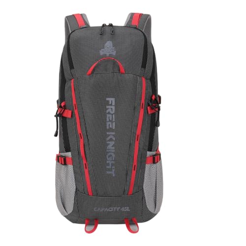 Bseash 45L Waterproof Hiking Camping Backpack with Rain Cover, Outdoor Sport Travel Bag Daypack for Climbing Skiing Cycling (Black) - color: Black