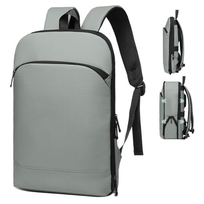 Slim Laptop Backpack for Men, Expandable Business Backpack with 16" Laptop Compartment - TSA 15L-25L Capacity Lightweight for Work Office, Light Gray - color: Light Gray