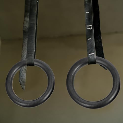 Adjustable Fitness Rings with Nylon Straps, Portable Gymnastics Rings Set for Home and Campus Workout, Sturdy Bodyweight Training Equipment for Strength and Calisthenics Random