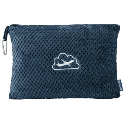 BEDELITE Travel Blanket with Bag, Ultra-Soft Jacquard Fleece Blanket with Luggage Sleeve & Backpack Clip, Airplane Blanket Travel Essentials, Navy - color: Navy