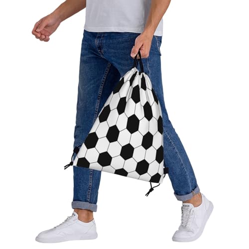 Soccer Football Ball Drawstring Bag Sport Gym Backpack Beach Travel Sack Draw String Yoga Bag For Men Women - color: Soccer Football Ball