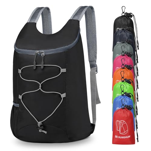 20L Small Hiking Backpack Lightweight Packable Daypack Black - color: Black