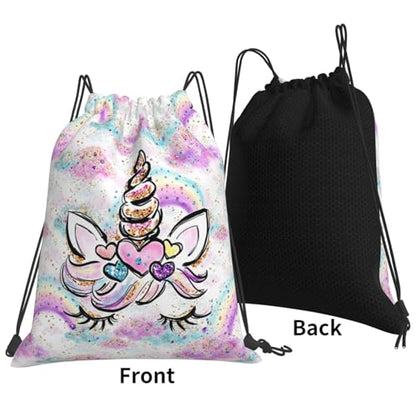 Unicorn Drawstring Backpack Gym String Bag Drawstring Sackpack Sport For Womens Mens - style: Unicorn Horn Drawstring Backpack Gym String Bag
