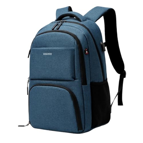 Minimalist Urban Laptop Backpack, Spacious Organized Anti-Theft Daypack with USB Charging Port for Work & Travel (01,blue) - color: Blue, size: 01
