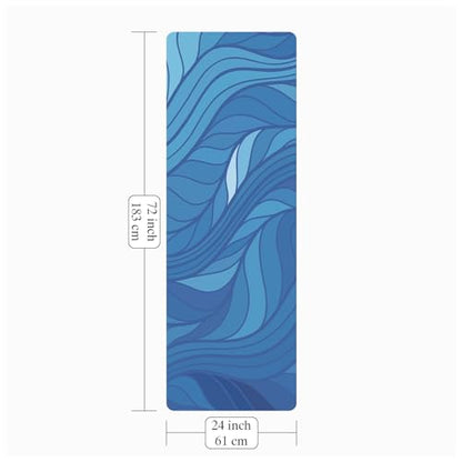 Foldable Yoga Mat, Non-slip Suede Fitness Mat With Carry Bag for Hot Yoga, Exercise, Pilates, 1.5mm Thick Lightweight Exercise Yoga Mat for Women - color: Blue