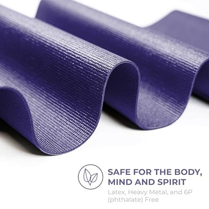 Voyage Yoga Mat, 6 Pack, 72" x 24" Professional Studio and Gym Bulk Yoga Mats, 5mm Thick, Durable, Anti-Tear, Non Slip Fitness and Exercise Mats - color: Purple