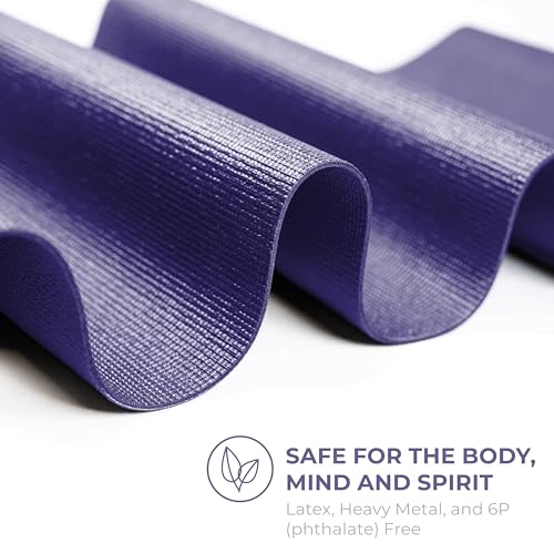 Voyage Yoga Mat, 6 Pack, 72" x 24" Professional Studio and Gym Bulk Yoga Mats, 5mm Thick, Durable, Anti-Tear, Non Slip Fitness and Exercise Mats - color: Purple