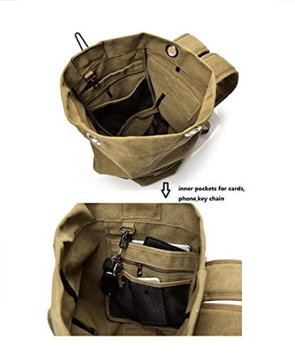 Large Capacity Travel Climbing Bag Tactical Military Duffel Bag Top Load Double Strap Canvas Backpack - color: Od