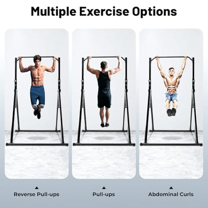 Foldable Pull Up Bar - Adjustable Height Power Tower & Dip Station - Multifunction Fitness Equipment for Home Gym