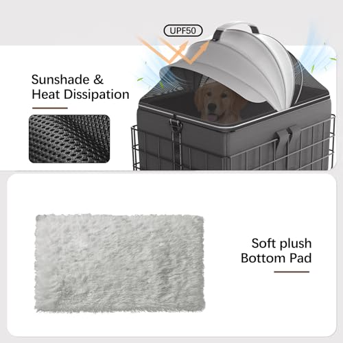YEEGO DIRECT Dog Bike Basket for Rear Rack, 2-in-1 Pet Carrier & Cargo Basket, Detachable Dog Carrier for Bicycle with Safety Leash, Fits Small Medium Dogs Cats up to 20 LBS, Basket Patented Design