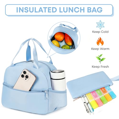 3PCS School Backpack For Student Women College Middle High Teen Girls Bookbag Waterproof Laptop Bag Grey - color: Grey