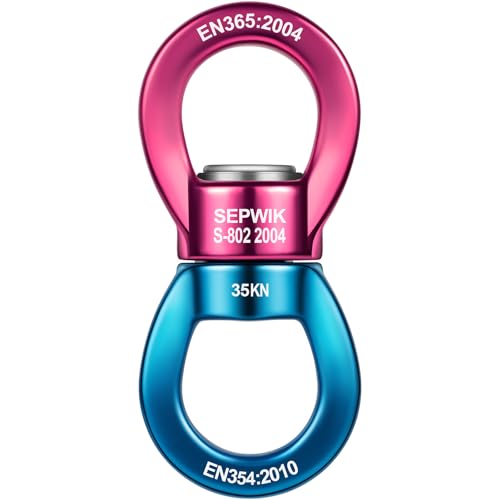 Swing Swivel, 35KN Swing Spinner, 360° Safety Rotational Device Hanging Accessory for Hanging Hammock, Web Tree Swing, Aerial Dance, Children's Swing - color: Red Blue