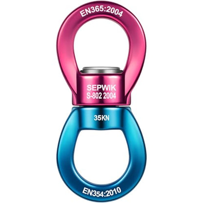 Swing Swivel, 35KN Swing Spinner, 360° Safety Rotational Device Hanging Accessory for Hanging Hammock, Web Tree Swing, Aerial Dance, Children's Swing - color: Red Blue