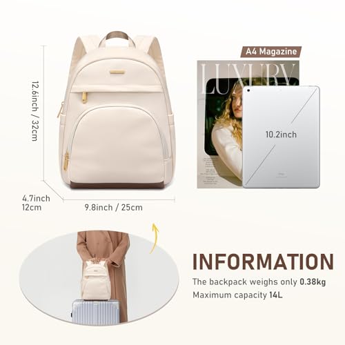 TENSTAR Mini Backpack for Women Stylish Convertible Back Pack Purse, Light Weight Daypack Purses Daily Backpack Cute Bookbag for College Travel, Apricot - color: Apricot
