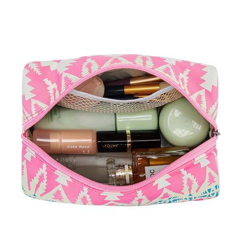 Montana West X Wrangler Travel Makeup Bag Waterproof Cosmetic Bag Portable Makeup Pouch for Women Large Toiletry Bag - color: Pink
