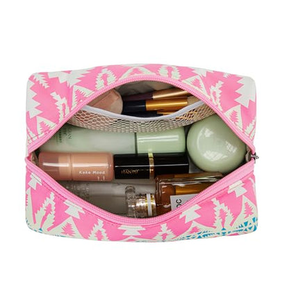 Montana West X Wrangler Travel Makeup Bag Waterproof Cosmetic Bag Portable Makeup Pouch for Women Large Toiletry Bag - color: Pink