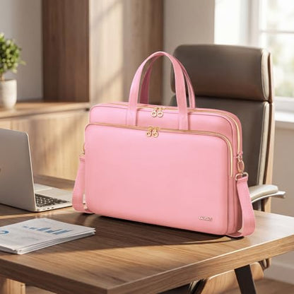 Laptop Bag Case for Women Men Messenger Briefcase Bag, 17 17.3 Inch - color: Pink, size: 17.3 inch