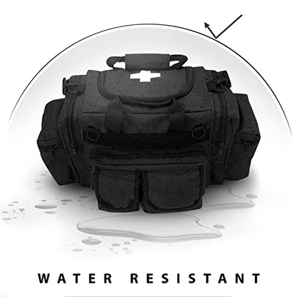 ASA TECHMED First Aid Responder EMS Emergency Medical Trauma Bag Deluxe, Black - color: Black