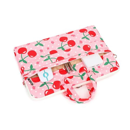 canvaslife Patten Waterproof Laptop Shoulder Messenger Bag Case Sleeve for 14 Inch 15 Inch Case Laptop Briefcase 15.6 Inch (Cherry) - color: Cherry