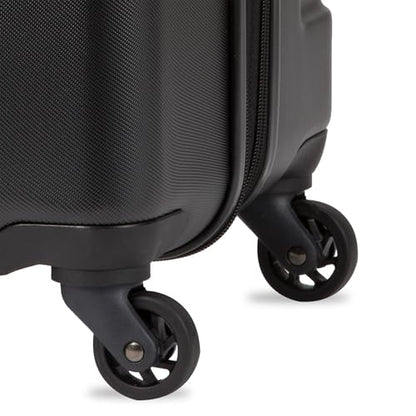 SwissGear 7366 Signature Hardside Expandable Luggage with Spinner Wheels, TSA Lock, Black, Checked-Medium 23-Inch - color: Black, size: Checked-Medium 23-Inch