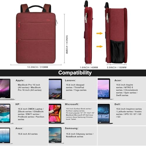 ZINZ Slim & Expandable Laptop Backpack 15 15.6 16 Inch Case, Water Resistant Travel Backpack Compatible with MacBook Pro/Neo 16" 15", Dell XPS 15 16 and Most 15" 15.6" 16" Notebooks，R01D02 - color: R01d02, size: 15"-16"