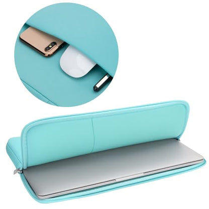 RAINYEAR Laptop Sleeve Case Compatible with 13.3 Inch Notebook Computer Chromebook 14" MacBook Pro/Max M1 M2 M3 M4 M5 Protective Cover Soft Bag with Front Pocket & Accessories Pouch (Blue) - color: Blue, size: 13"-13.3"