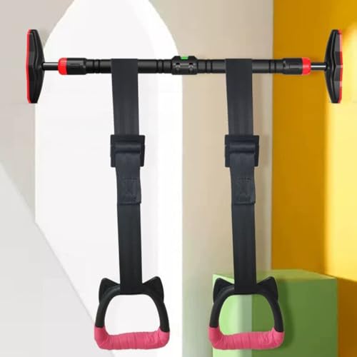 Ciieeo Gymnastic Rings with 1m Adjustable Straps, Professional Pull-up Training Workout Rings for Body Strength, Sturdy Fitness Equipment Set for Boys and Indoor Gymnastics