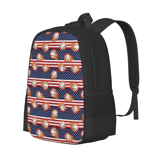 Slim Anti Theft Laptop Backpack Blue Baseball, Large Volume Travel Daypack Durable Polyester Carry Bag for Office Business Outdoor Trekking - color: Design (1383)