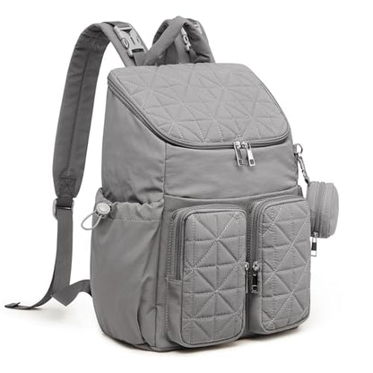 G4Free Diaper Bag Backpack for Moms Dads Travel Baby Bag with Pacifier Case & Insulated Pockets,Grey - color: Grey
