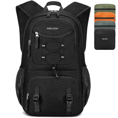 Nerlion Lightweight Foldable 35L Hiking Backpack Travel Backpack for Men Women Camping Waterproof Outdoor Hiking Daypack Backpack Black - color: Black