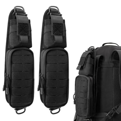Jueachy Strap Shoulder Molle Accessories Pouch: Tactical Backpack Pocket Attachment Storage Phone Flashlight EDC - size: 2PCS
