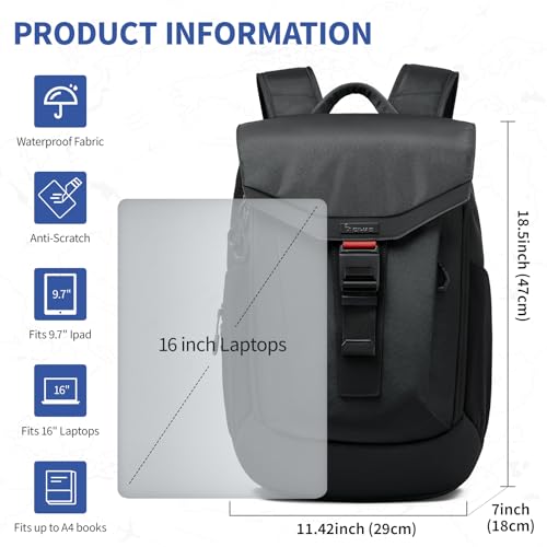 OIWAS Backpack for Work Fit 16'' Notebook, Water-Resistant 24.5L Laptop Backpack with Air Weight System and Magnetic Buckle, TSA-Friendly Business Laptop Backpack for Commuting - style: 24.5l