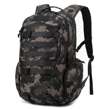 35L Tactical Backpack for Men, MOLLE Military Bug Out Bag, Waterproof Rucksack for Hiking with Hydration Port Balck CP - color: Black Cp