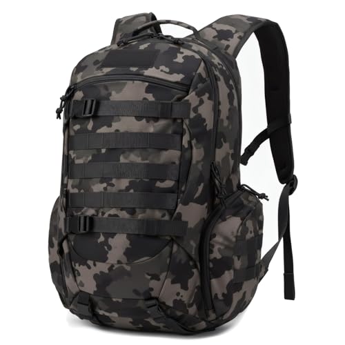 35L Tactical Backpack for Men, MOLLE Military Bug Out Bag, Waterproof Rucksack for Hiking with Hydration Port Balck CP - color: Black Cp
