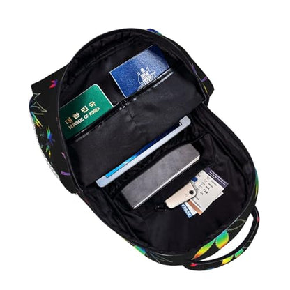 Stylish Commuter Backpack Trippy Weedleaf Leaf Black, Lightweight Laptop Daypack for Work Office Daily and Travel - color: Pattern (5)