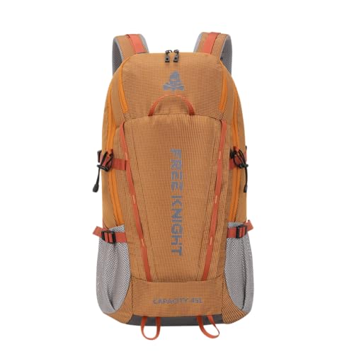 Bseash 45L Waterproof Hiking Camping Backpack with Rain Cover, Outdoor Sport Travel Bag Daypack for Climbing Skiing Cycling (Orange) - color: Orange
