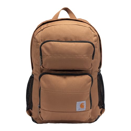 Carhartt 27L Single-Compartment Backpack, Durable Pack with Laptop Sleeve and Duravax Abrasion Resistant Base, Brown - color: Brown