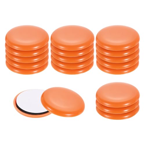 uxcell 20Pcs Furniture Sliders, 1-3/4 Inch Round Self-Adhesive Carpet Furniture Moving Pads Gliders Floor Protectors for Carpeted Tile Vinyl Hardwood Floors, Orange - size: 1-3/4 Inch