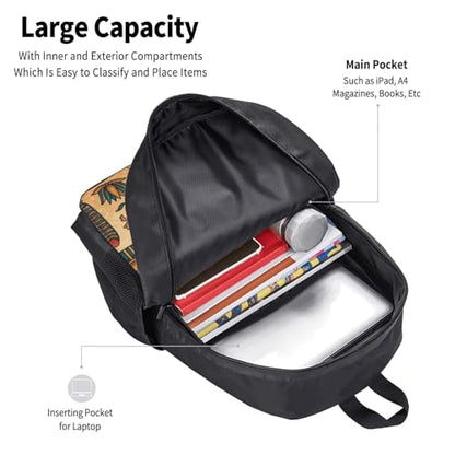 Slim Anti Theft Laptop Backpack Egyptian Murals, Large Volume Travel Daypack Durable Polyester Carry Bag for Office Business Outdoor Trekking - color: Design (1323)
