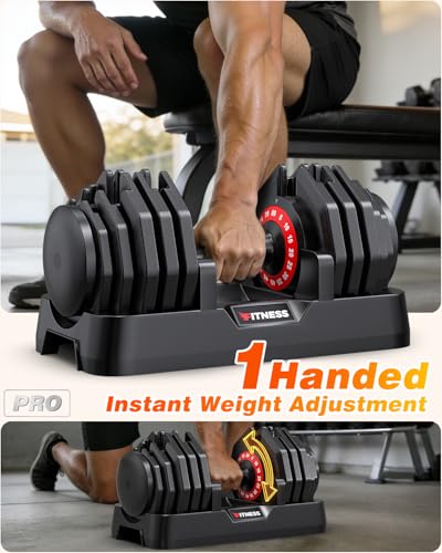 Adjustable Dumbbells Set of 2, 1 Hand Adjustable Weights Dumbbell Set and Workout Bench, 25/55/80lb Pair Weight Set For Home Gym Suit both Men and Women, Compact for Small Space Apartment Room - color: Max-80lbs-16weights Dumbbells+Bench