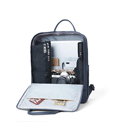 KALIDI Casual Laptop Backpack 15 Inches Square Daypack Totepack Travel Bag - color: Grey Blue