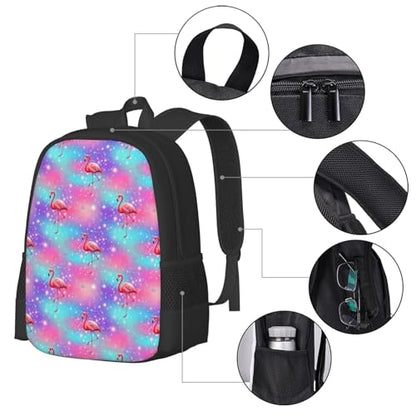 Breathable Outdoor Daypack Cute Flamingo Starry Sky Pink, Durable Anti Theft Travel Backpack Adjustable Strap Shoulder Bag for Hiking Camping City Walking - color: Design (907)