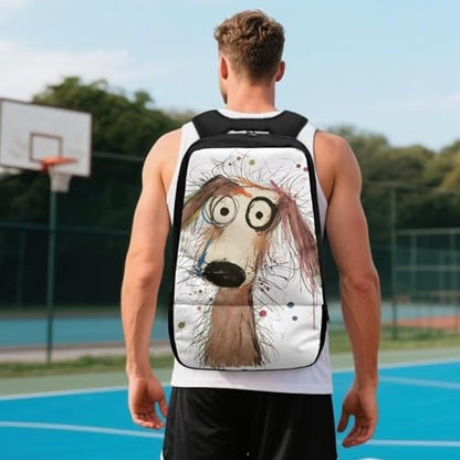 Basketball Backpack With Separate Ball Compartment And Shoes Fit Basketball Volleyball Football - color: Artistic Dog